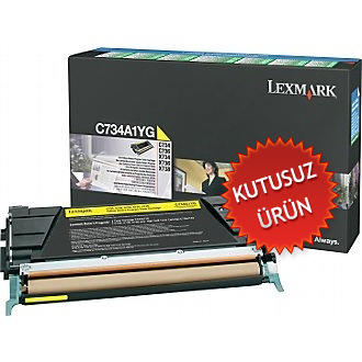 LEXMARK - Lexmark C734A1YG Yellow Original Toner - C734 / C736 (Without Box)