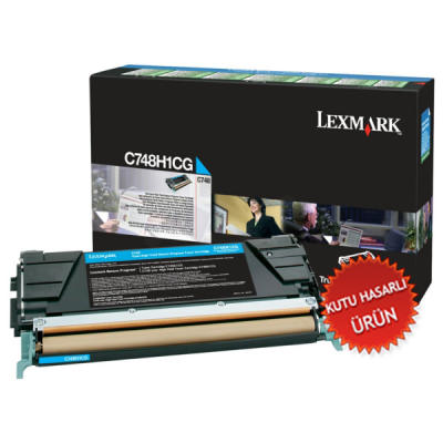 LEXMARK - Lexmark C748H1CG Cyan Original Toner - C748de (Damaged Box)