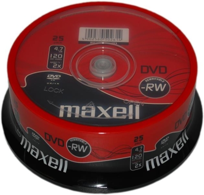 SONY - Maxell DVD-RW 4.7 GB 25PK Cakebox (275894)