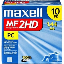 SONY - Maxell MF2HD 3.5 HD 1,44 MB Floppy Disk - Biçimlendirilmiş Disket 10LU Paket (T1929)