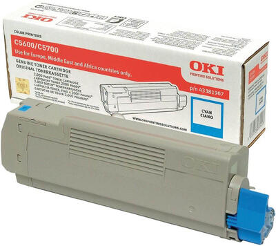 OKI 43381907 Cyan Original Toner - C5600 / C5700 - OKI