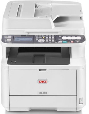 OKI - OKI 45762102 (MB472dnw) + Wi-Fi + Network + Scanner + Copier + Fax + Duplex + 33ppm Multi-Function Mono Laser Printer