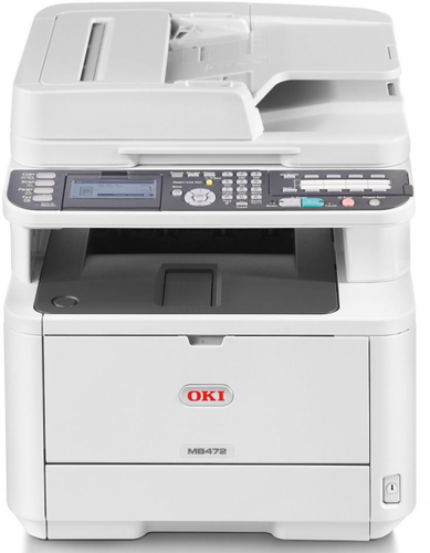OKI 45762102 (MB472dnw) + Wi-Fi + Network + Scanner + Copier + Fax + Duplex + 33ppm Multi-Function Mono Laser Printer