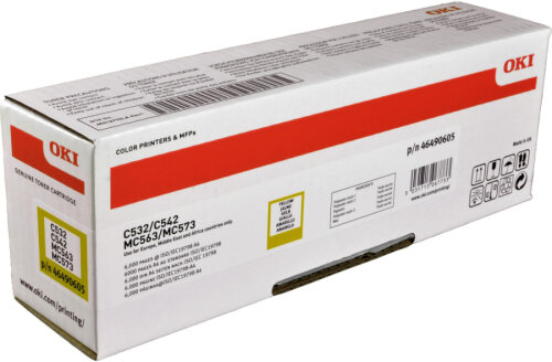 OKI 46490605 Sarı Orjinal Toner - C532 / C542 - 1