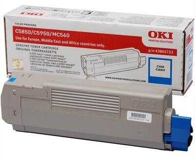 OKI C5850 / C5950 43865723 Cyan Orjiginal Toner - OKI