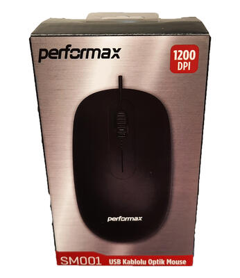 Performax SM001 Wired Black Optical Mouse - PERFORMAX