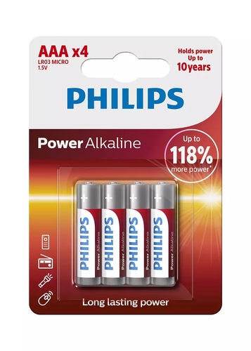 Philips LR03P4B/10 Power Alkaline Battery AAA