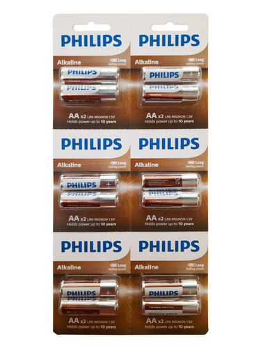 Philips LR6A12S/10 Alkaline Battery AA 12Lİ (6x2)