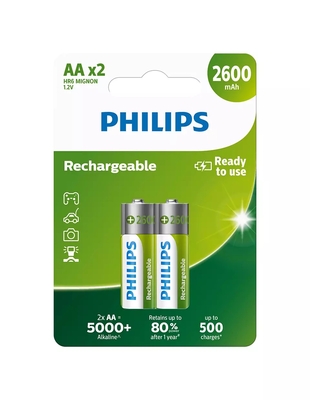 PHILIPS - Philips R6B2A260/10 Şarj Edilebilir Pil AA 2600mAh