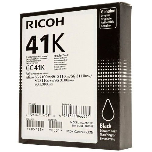 Ricoh 405765 Geljet Black Original Cartridge - SG2100 / SG3110 / SG3100 