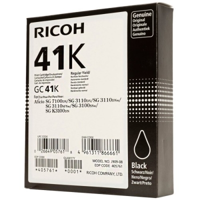 RICOH - Ricoh GC41K 405765 Geljet Siyah Orjinal Kartuş - SG2100 / SG3110 / SG3100 (T7050)