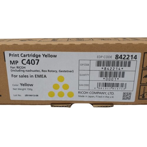 Ricoh 842214 Sarı Orjinal Toner - MPC407 - 1