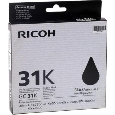 RICOH - Ricoh GC-31 Black Original Cartridge (405688) GXe3300N, GXe3350N, GXe5550N, GXe7770N
