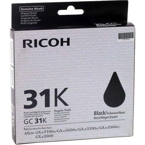 Ricoh GC-31 Black Original Cartridge (405688) GXe3300N, GXe3350N, GXe5550N, GXe7770N