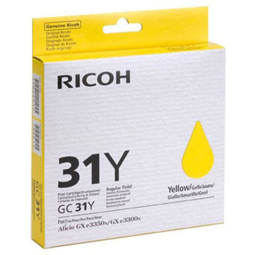 Ricoh GC-31 Yellow Original Cartrdige (405691) GXe3300N, GXe3350N, GXe5550N, GXe7770N
