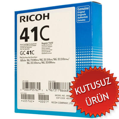RICOH - Ricoh GC41C 405766 Geljet Cyan Original Cartridge SG2100 / SG3110 / SG3100 (Without Box)