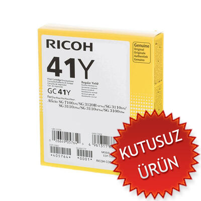 RICOH - Ricoh GC41Y 405768 / 405764 Geljet Sarı Orjinal Kartuş (U) (T15971)