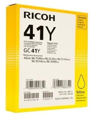 RICOH - Ricoh GC41Y 405768 Geljet Yellow Original Cartridge SG2100 / SG3110 / SG3100 