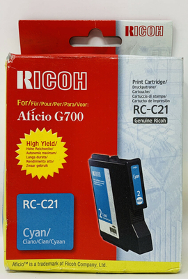 Ricoh RC-C21 (402279) Cyan Original Cartridge High Capacity - G700 - RICOH