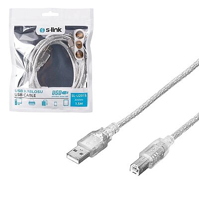 S-link SL-U2015 1.5 m USB 2.0 Yazıcı Kablosu - S-Link