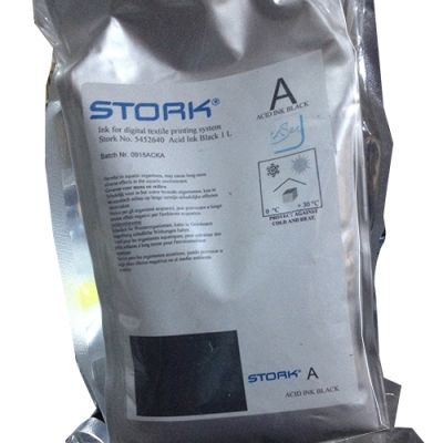 Stork 5452640 Acid Ink (Asit Boya) Siyah Tekstil Mürekkebi 1 Lt. (T5716)