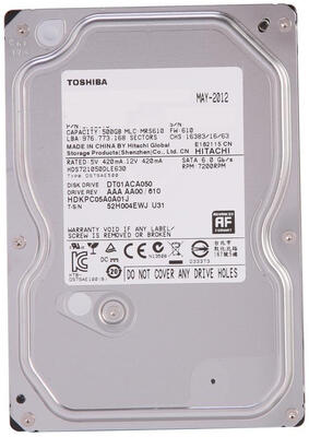 TOSHIBA - Toshiba HDD 500GB 7200RPM SATA 6Gb/s Harddisk (DT01ACA050) (T15904)
