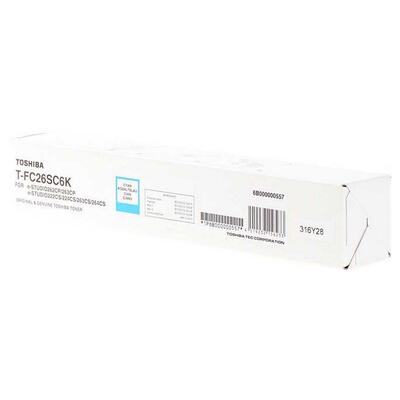 Toshiba T-FC26SC6K Cyan Original Toner - E-Studio 262CP / 222CS / 263CS - TOSHIBA