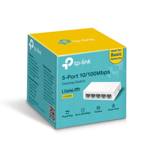 Tp-Link LS1005 5-Port 10/100Mbps Desktop Switch - 1