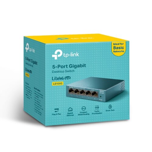 Tp-Link LS105G 5-Port 10/100/1000Mbps Desktop Switch - 1