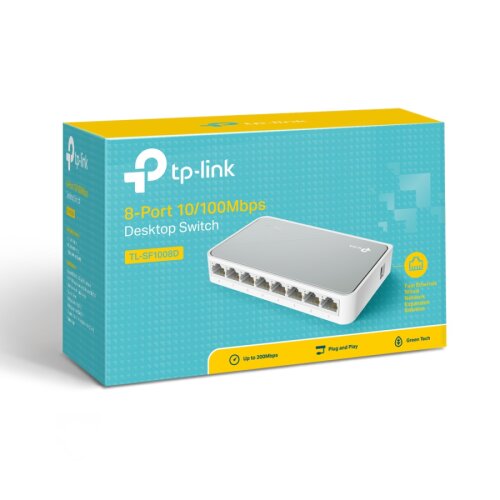 Tp-Link TL-SF1008D 8-Portlu 10/100Mbps Masaüstü Switch - 1