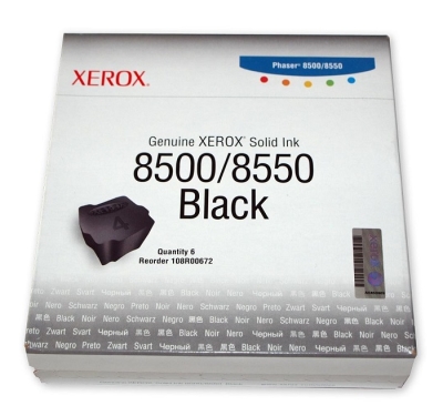XEROX - Xerox 108R00672 Black Original Solid Ink Toner 6Pk - Phaser 8500 