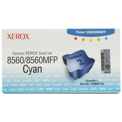 XEROX - Xerox 108R00723 Cyan Original Solid Ink Toner 6Pk - Phaser 8560