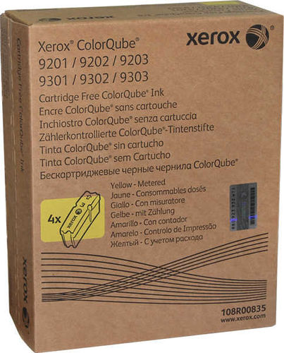 Xerox 108R00835 Yellow Original Toner Metered 4Pk - ColorQube 9201