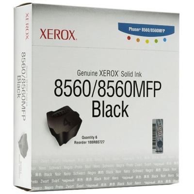 XEROX - Xerox 108R00727 Siyah Katı Mürekkep Toner 6lı Paket - Phaser 8560 (T7093)